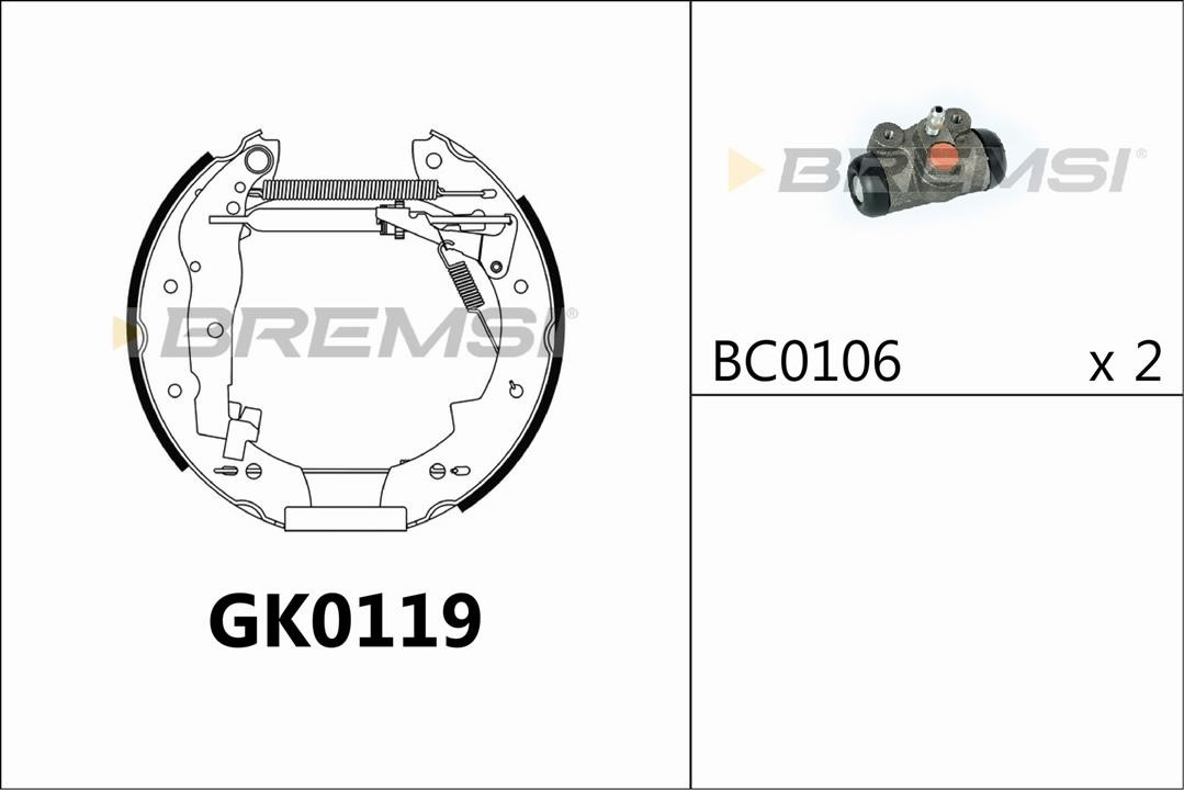 Bremsi GK0119 Колодки тормозные барабанные, комплект GK0119: Отличная цена - Купить в Польше на 2407.PL!