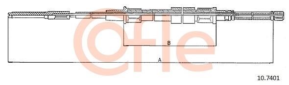 Cofle 92.10.7401 Cable Pull, parking brake 92107401: Buy near me in Poland at 2407.PL - Good price!