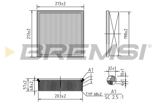 Bremsi FA1641 Air filter FA1641: Buy near me at 2407.PL in Poland at an Affordable price!