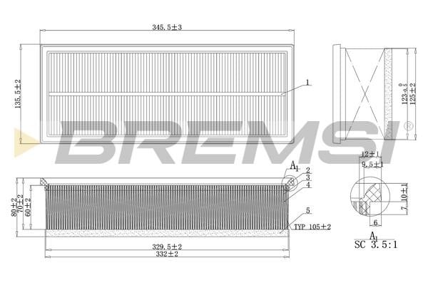 Bremsi FA1237 Air filter FA1237: Buy near me in Poland at 2407.PL - Good price!