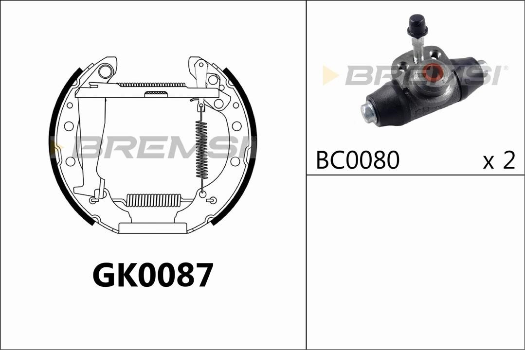 Bremsi GK0087 Колодки гальмівні барабанні, комплект GK0087: Купити у Польщі - Добра ціна на 2407.PL!