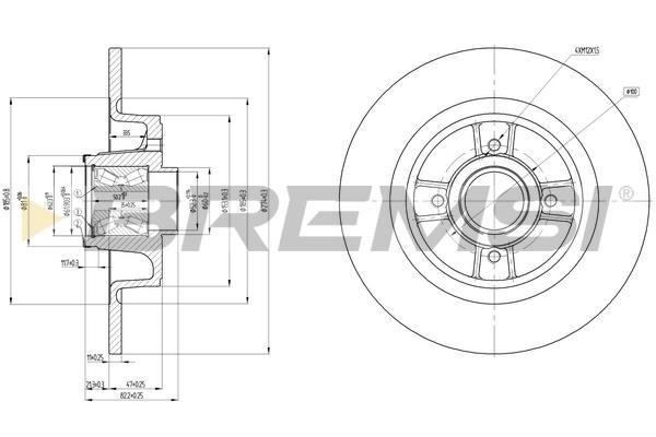 Bremsi CD7656S Rear brake disc, non-ventilated CD7656S: Buy near me in Poland at 2407.PL - Good price!