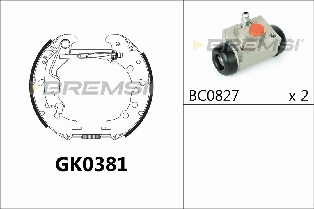 Bremsi GK0381 Колодки тормозные барабанные, комплект GK0381: Отличная цена - Купить в Польше на 2407.PL!