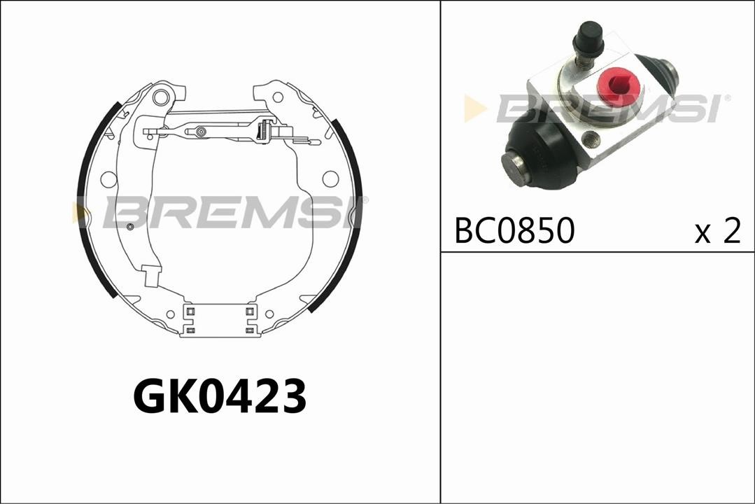 Bremsi GK0423 Колодки тормозные барабанные, комплект GK0423: Отличная цена - Купить в Польше на 2407.PL!