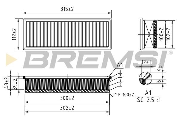 Bremsi FA0210 Air filter FA0210: Buy near me in Poland at 2407.PL - Good price!