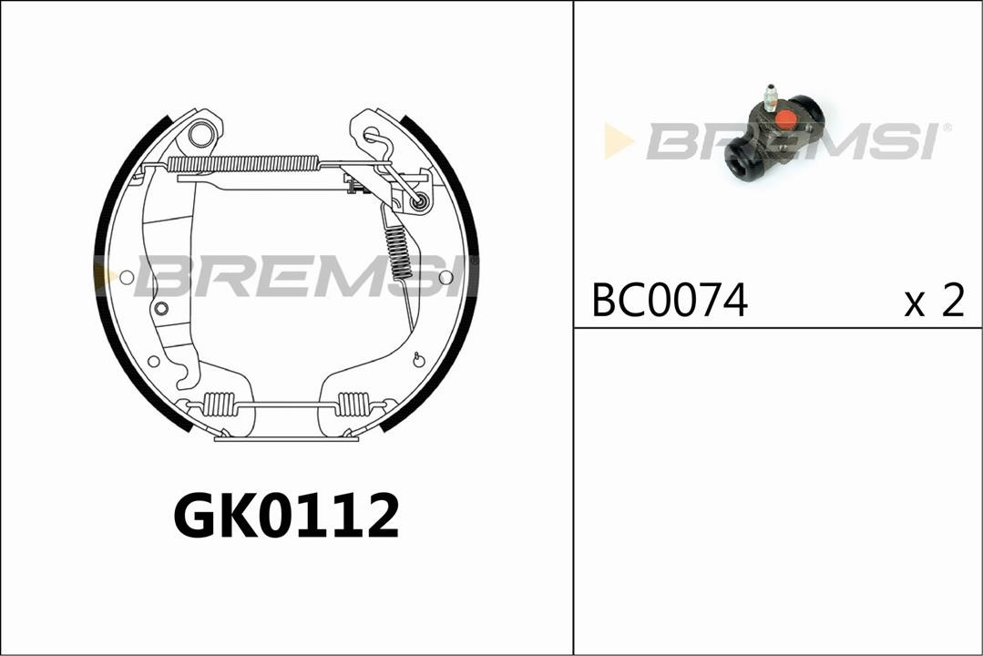 Bremsi GK0112 Колодки гальмівні барабанні, комплект GK0112: Приваблива ціна - Купити у Польщі на 2407.PL!