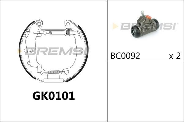 Bremsi GK0101 Brake shoe set GK0101: Buy near me in Poland at 2407.PL - Good price!