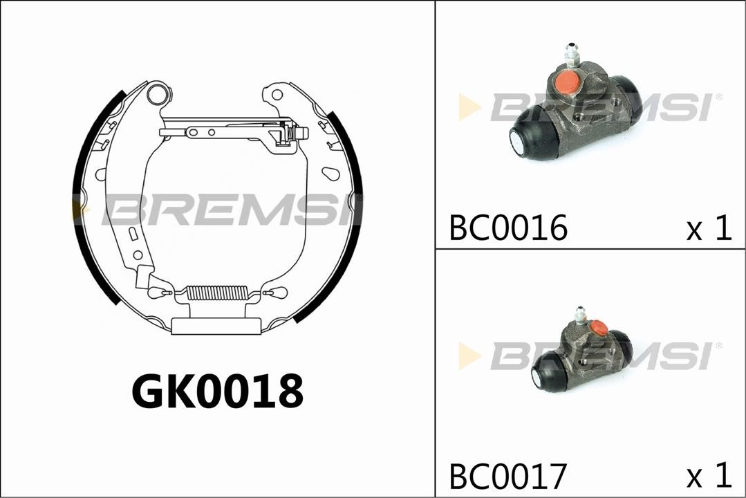 Bremsi GK0018 Колодки тормозные барабанные, комплект GK0018: Отличная цена - Купить в Польше на 2407.PL!