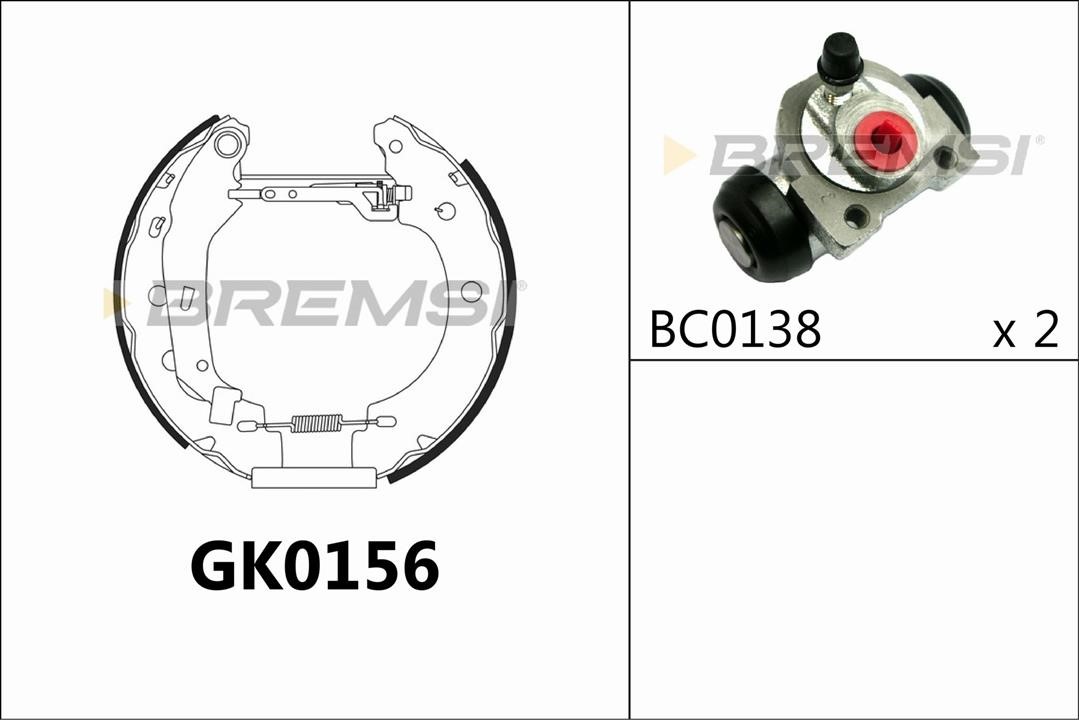 Bremsi GK0156 Колодки тормозные барабанные, комплект GK0156: Отличная цена - Купить в Польше на 2407.PL!