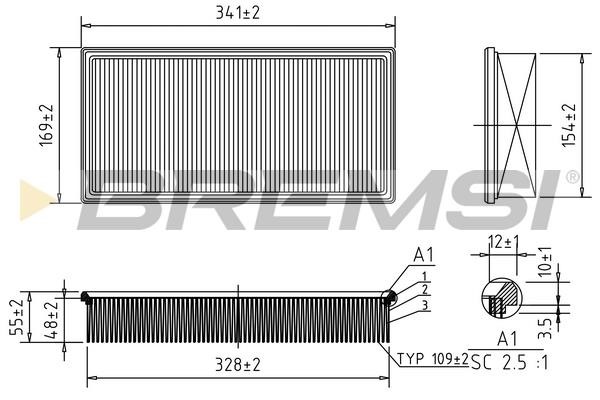 Bremsi FA1671 Air filter FA1671: Buy near me in Poland at 2407.PL - Good price!