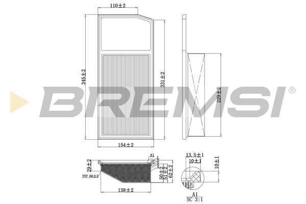 Bremsi FA0206 Воздушный фильтр FA0206: Отличная цена - Купить в Польше на 2407.PL!