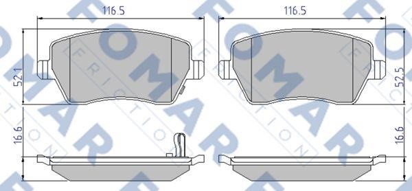 Fomar friction FO 839181 Brake Pad Set, disc brake FO839181: Buy near me at 2407.PL in Poland at an Affordable price!