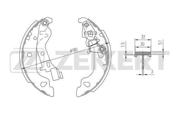 Zekkert BK-4008 Brake shoe set BK4008: Buy near me in Poland at 2407.PL - Good price!