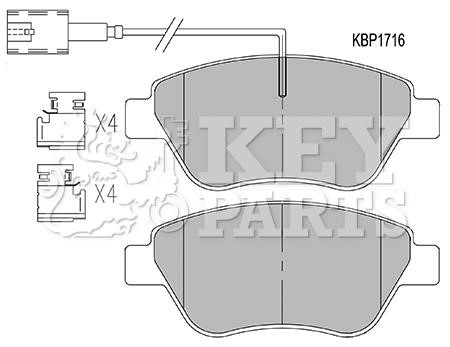 Key parts KBP1716 Гальмівні колодки, комплект KBP1716: Купити у Польщі - Добра ціна на 2407.PL!