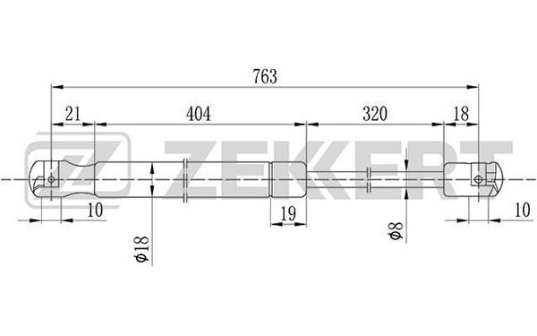 Zekkert GF-2079 Gas hood spring GF2079: Buy near me in Poland at 2407.PL - Good price!