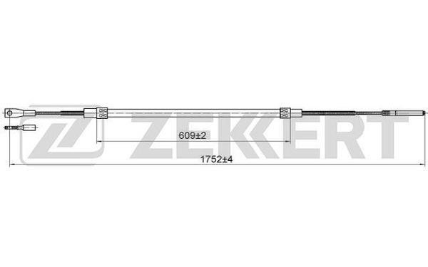 Zekkert BZ-1233 Cable, parking brake BZ1233: Buy near me in Poland at 2407.PL - Good price!