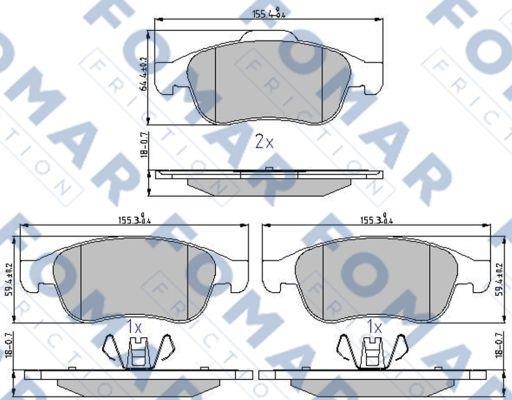 Fomar friction FO 931481 Brake Pad Set, disc brake FO931481: Buy near me at 2407.PL in Poland at an Affordable price!