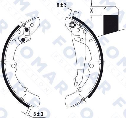 Fomar friction FO 0342 Brake shoe set FO0342: Buy near me in Poland at 2407.PL - Good price!