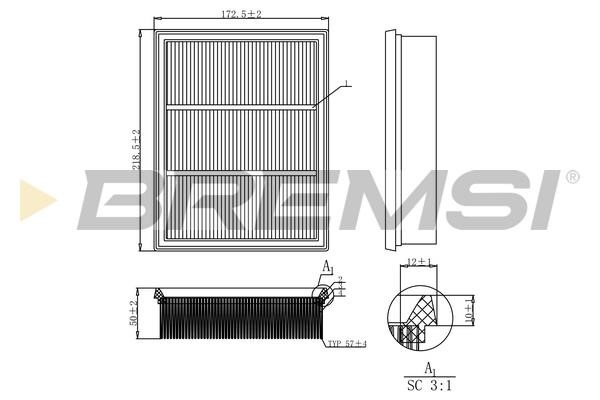 Bremsi FA0527 Air filter FA0527: Buy near me in Poland at 2407.PL - Good price!