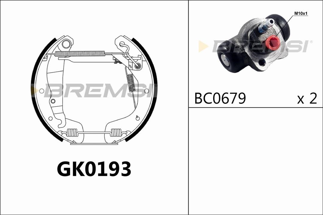 Bremsi GK0193 Колодки тормозные барабанные, комплект GK0193: Отличная цена - Купить в Польше на 2407.PL!