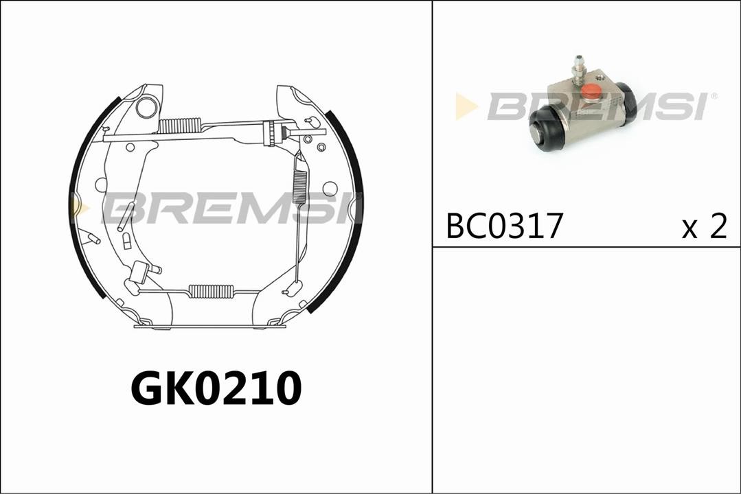 Bremsi GK0210 Колодки гальмівні барабанні, комплект GK0210: Приваблива ціна - Купити у Польщі на 2407.PL!