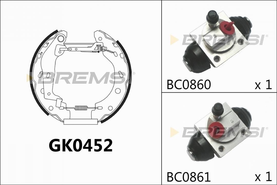 Bremsi GK0452 Колодки тормозные барабанные, комплект GK0452: Отличная цена - Купить в Польше на 2407.PL!