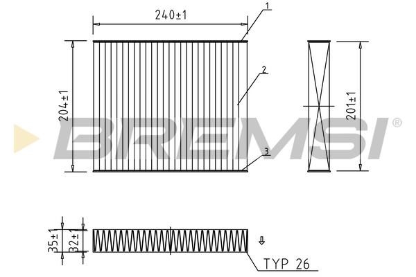 Bremsi FC0073C Filter, Innenraumluft FC0073C: Kaufen Sie zu einem guten Preis in Polen bei 2407.PL!