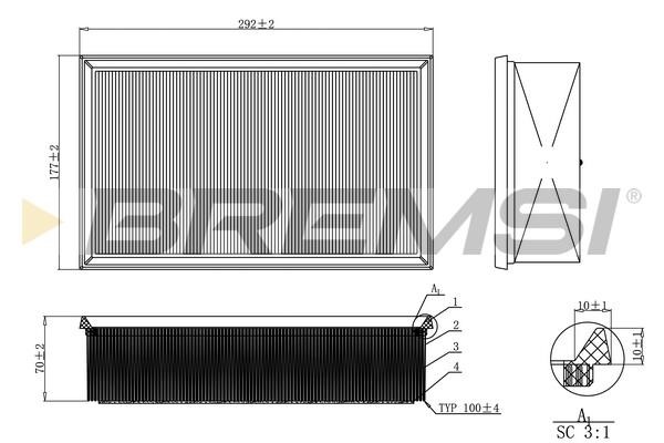 Bremsi FA0214 Air filter FA0214: Buy near me at 2407.PL in Poland at an Affordable price!