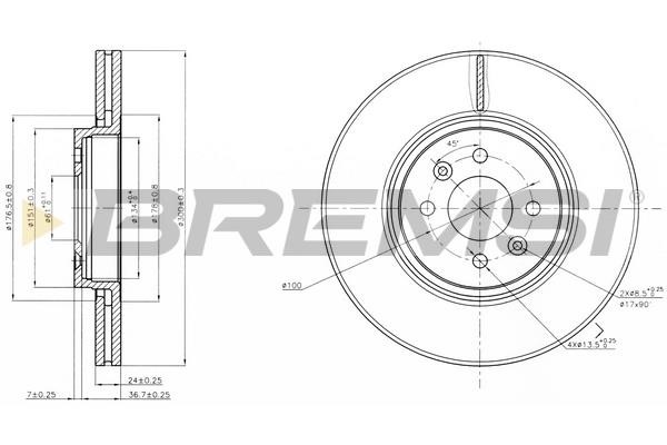 Bremsi CD7513V Wentylowana przednia tarcza hamulcowa CD7513V: Dobra cena w Polsce na 2407.PL - Kup Teraz!