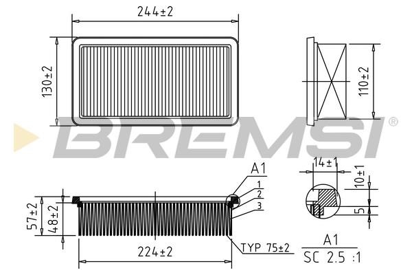 Bremsi FA1635 Air filter FA1635: Buy near me in Poland at 2407.PL - Good price!