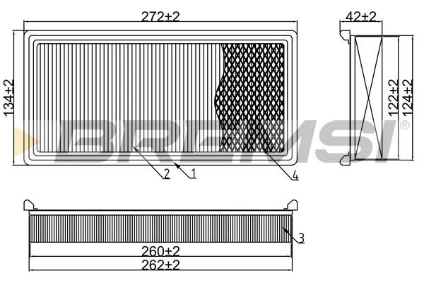Bremsi FA1595 Air filter FA1595: Buy near me in Poland at 2407.PL - Good price!