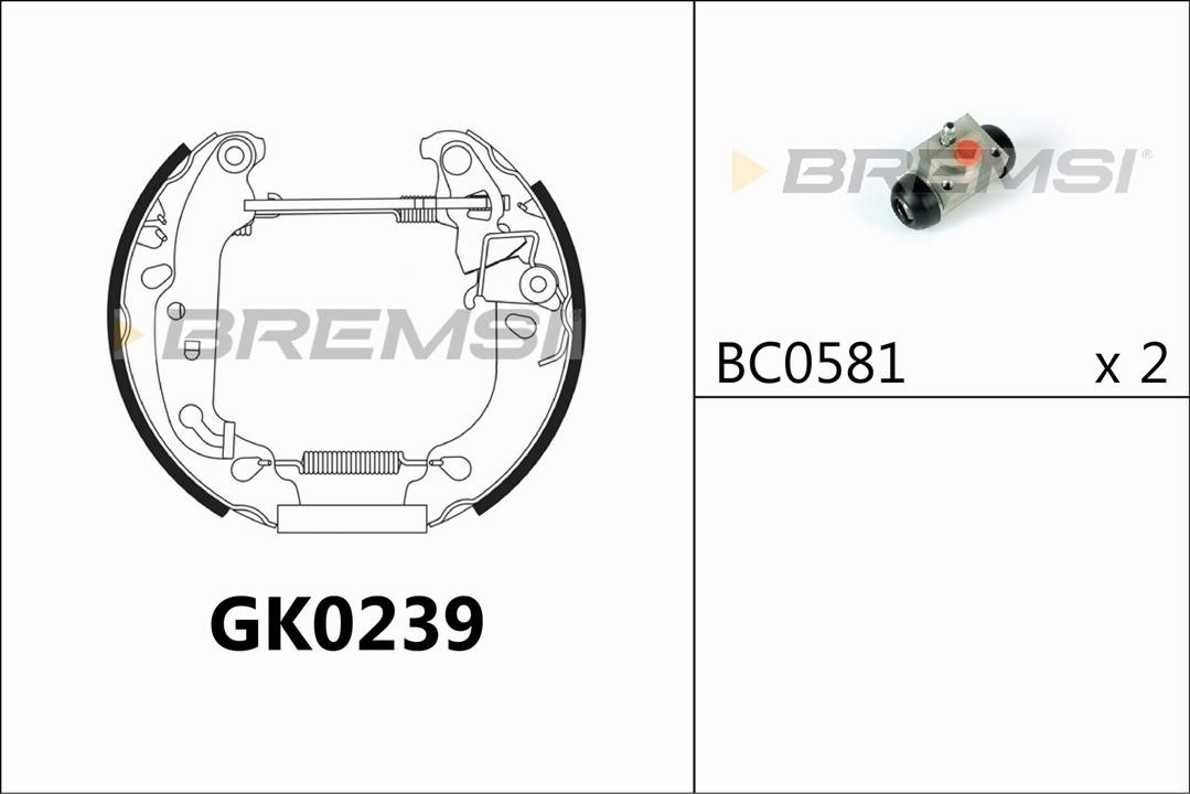 Bremsi GK0239 Brake shoe set GK0239: Buy near me in Poland at 2407.PL - Good price!
