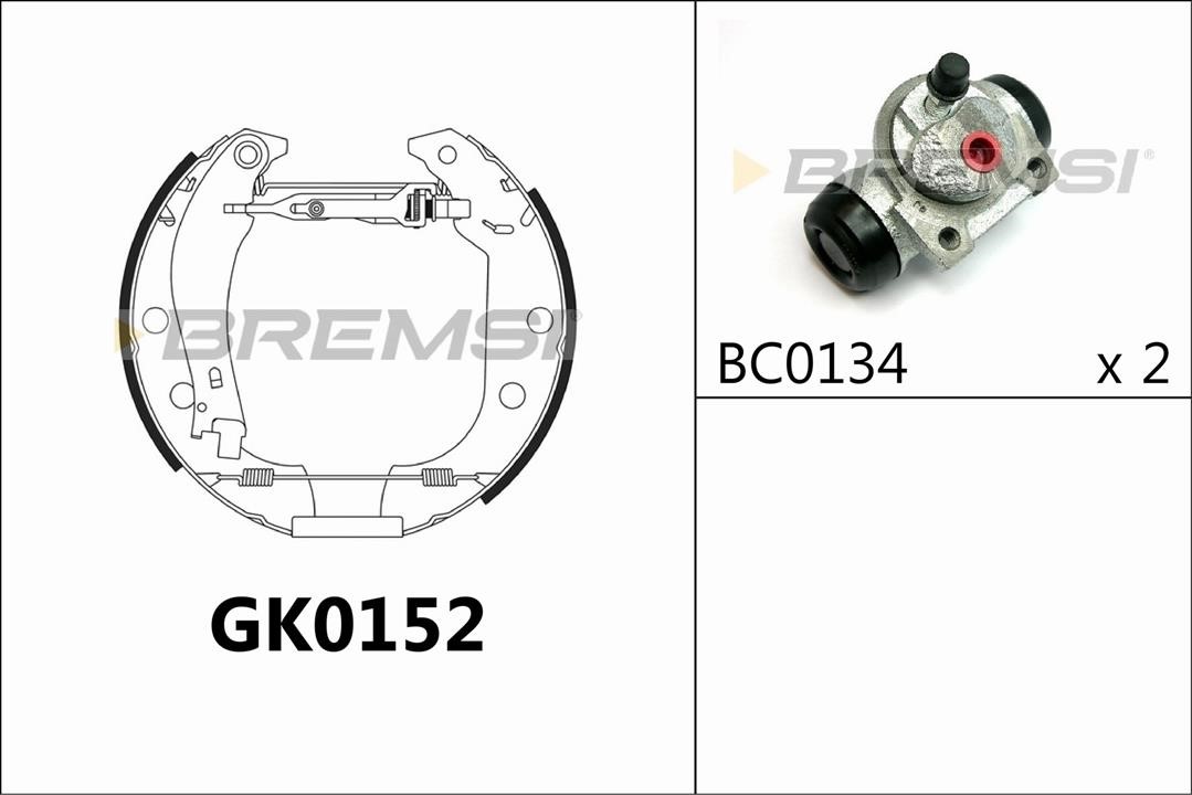 Bremsi GK0152 Колодки тормозные барабанные, комплект GK0152: Отличная цена - Купить в Польше на 2407.PL!