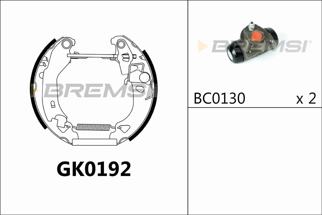 Bremsi GK0192 Brake shoe set GK0192: Buy near me in Poland at 2407.PL - Good price!