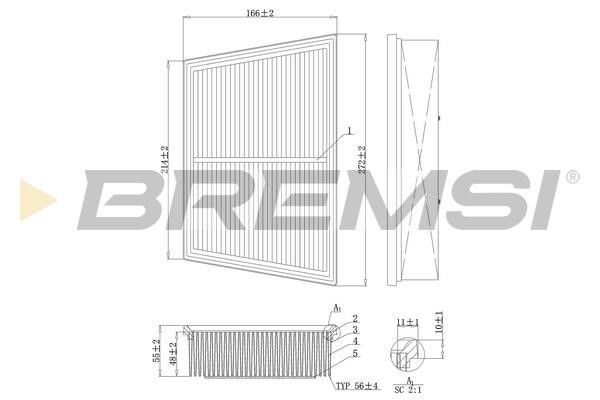 Bremsi FA1208 Air filter FA1208: Buy near me in Poland at 2407.PL - Good price!