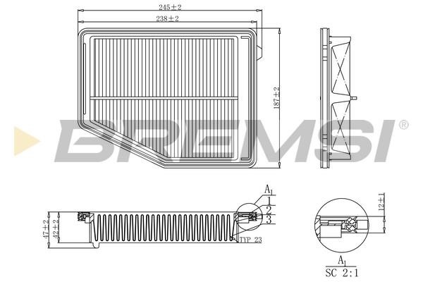 Bremsi FA1180 Filtr powietrza FA1180: Dobra cena w Polsce na 2407.PL - Kup Teraz!