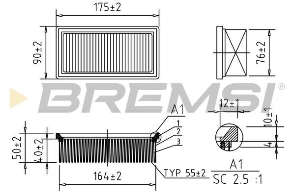 Bremsi FA1388 Air filter FA1388: Buy near me in Poland at 2407.PL - Good price!