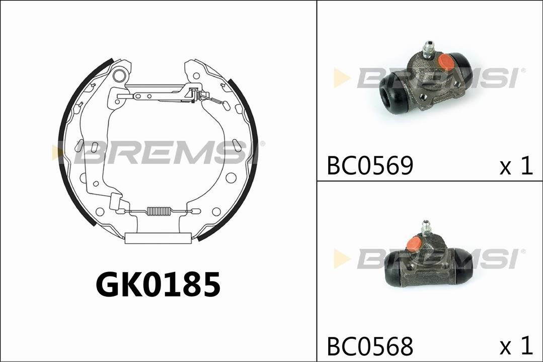 Bremsi GK0185 Brake shoe set GK0185: Buy near me in Poland at 2407.PL - Good price!