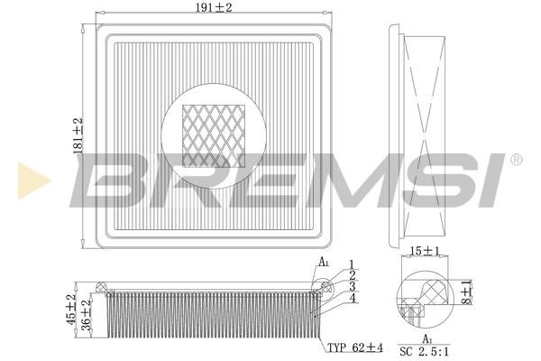 Bremsi FA1139 Air filter FA1139: Buy near me in Poland at 2407.PL - Good price!