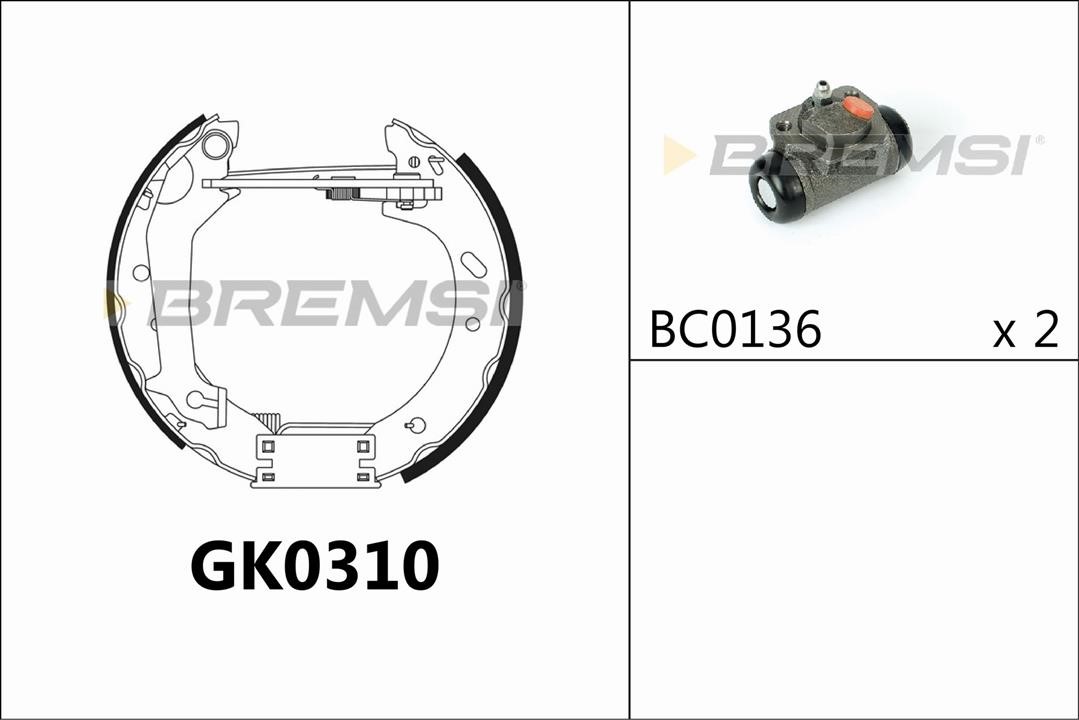 Bremsi GK0310 Колодки тормозные барабанные, комплект GK0310: Отличная цена - Купить в Польше на 2407.PL!