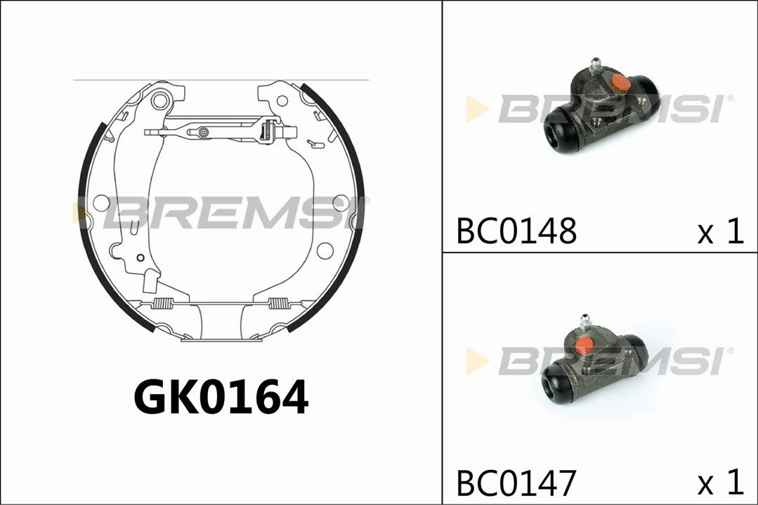 Bremsi GK0164 Колодки тормозные барабанные, комплект GK0164: Отличная цена - Купить в Польше на 2407.PL!