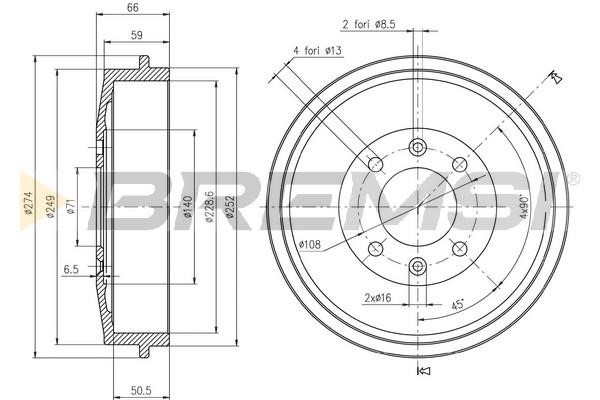 Bremsi CR5146 Rear brake drum CR5146: Buy near me in Poland at 2407.PL - Good price!