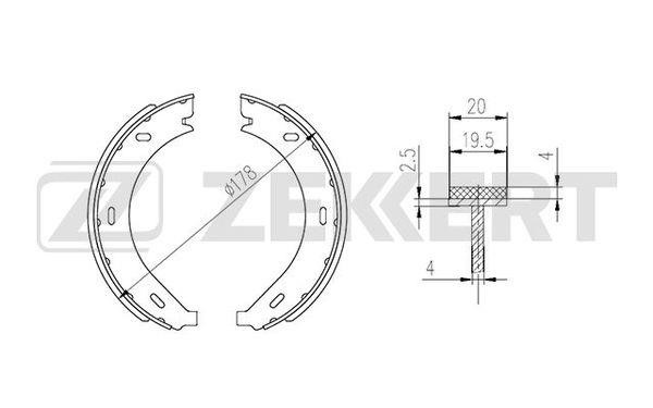 Zekkert BK-4332 Brake shoe set BK4332: Buy near me in Poland at 2407.PL - Good price!