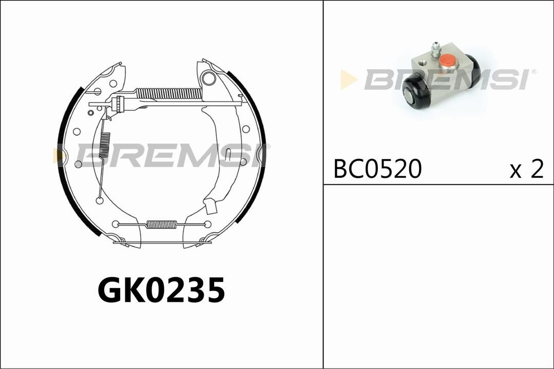 Bremsi GK0235 Колодки гальмівні барабанні, комплект GK0235: Приваблива ціна - Купити у Польщі на 2407.PL!