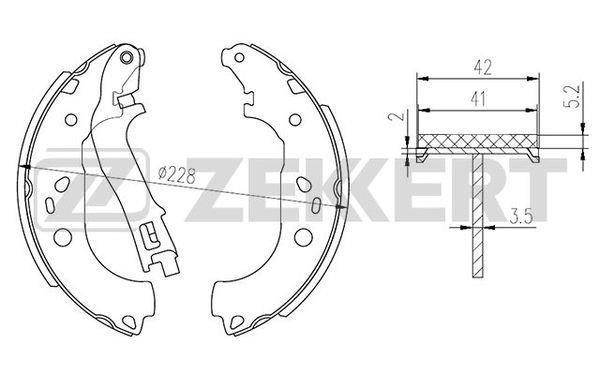 Zekkert BK-4304 Brake shoe set BK4304: Buy near me in Poland at 2407.PL - Good price!