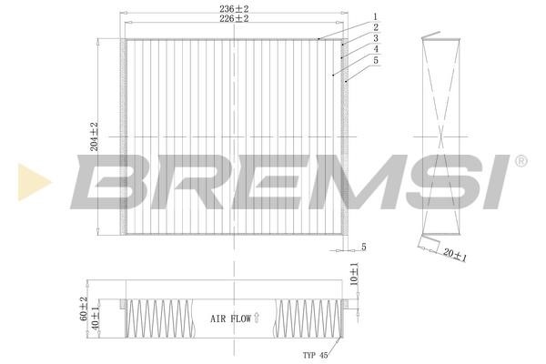 Bremsi FC1333 Filter, Innenraumluft FC1333: Bestellen Sie in Polen zu einem guten Preis bei 2407.PL!