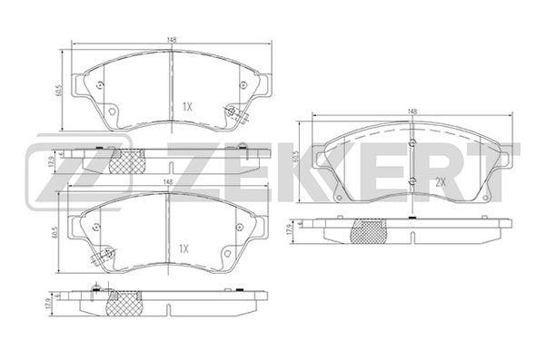 Zekkert BS-1301 Тормозные колодки дисковые, комплект BS1301: Отличная цена - Купить в Польше на 2407.PL!