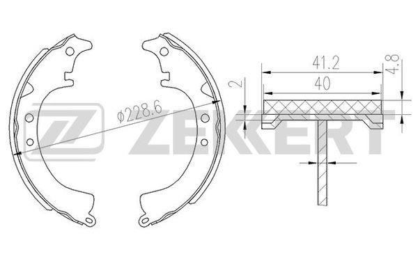 Zekkert BK-4122 Brake shoe set BK4122: Buy near me in Poland at 2407.PL - Good price!