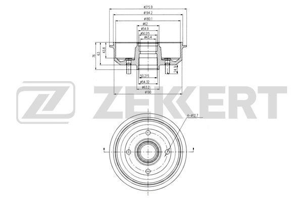 Zekkert BS5571 Rear brake drum BS5571: Buy near me at 2407.PL in Poland at an Affordable price!
