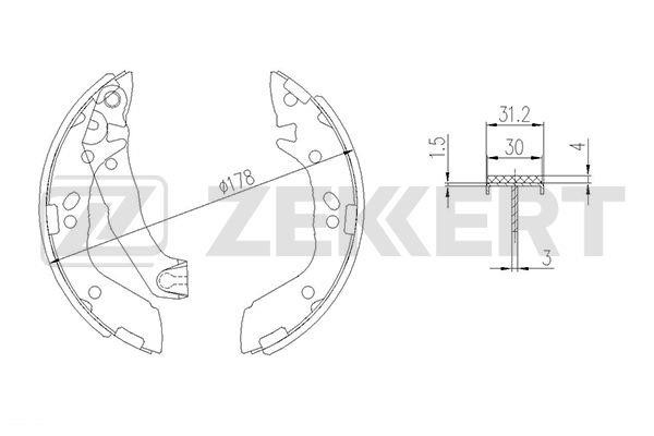 Zekkert BK-4156 Brake shoe set BK4156: Buy near me in Poland at 2407.PL - Good price!